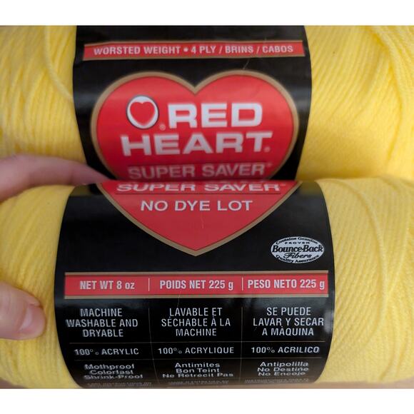 🦃Red Heart 0324 Bright Yellow Yarn Lot - Picture 2 of 4